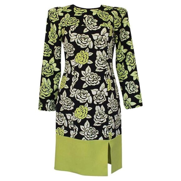 Emanuel Ungaro *NEW* Green Floral Thigh Slit Dress - Picture 4 of 16